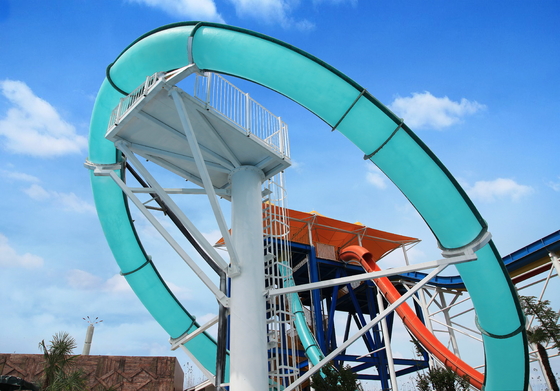 Scivoli acquatici in fibra di vetro trasparenti personalizzati Aqua Loop con zincatura a caldo