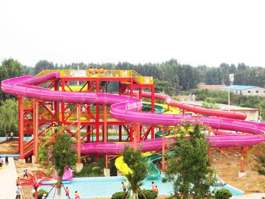 Scorrevole bianco del parco dell'acqua di colore, altezza dell'interno degli acquascivoli 6m della vetroresina del gioco della famiglia per il parco dell'acqua