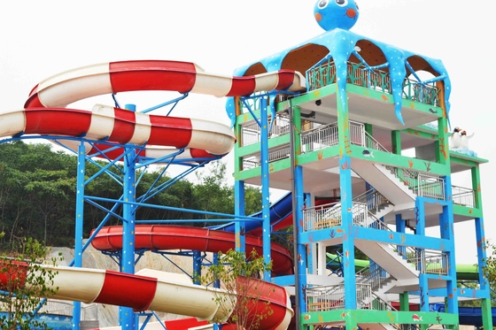 Scorrevole del parco dell'acqua, altezza dell'interno degli acquascivoli 6m della vetroresina del gioco della famiglia per il parco su misura dell'acqua