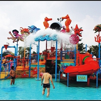 Attrezzature del parco dell'acqua, campo da giuoco dell'acqua dei bambini per 50 cavalieri 17,5 * 11 * 7m