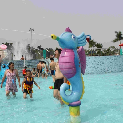 Ippocampo del fumetto dello spruzzo dei giochi dell'acqua della vetroresina dell'attrezzatura del parco dello spruzzo dei bambini per il parco dell'acqua