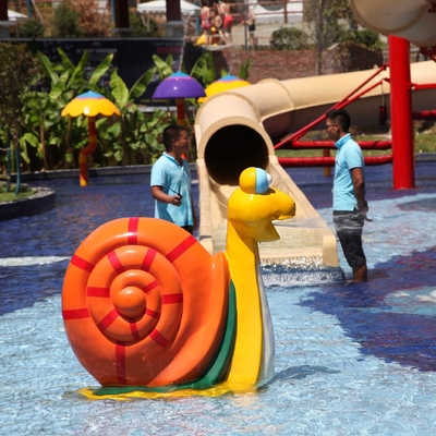 Attrezzatura del parco dello spruzzo del gioco dell'acqua della vetroresina con l'animale del fumetto a forma di