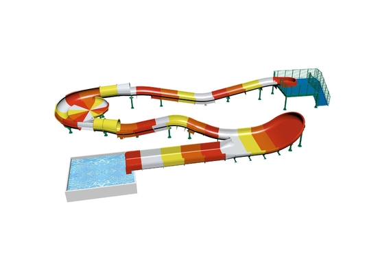 Scivoli acquatici per bambini in vetroresina, montagne russe acquatiche per piscine all'aperto, per famiglie, con altezza di sicurezza, di colore giallo