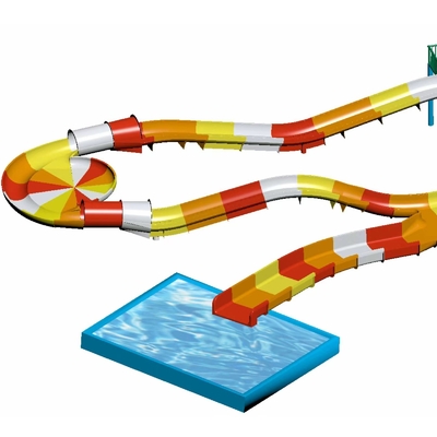 Scivoli acquatici per bambini in vetroresina, montagne russe acquatiche per piscine all'aperto, per famiglie, con altezza di sicurezza, di colore giallo
