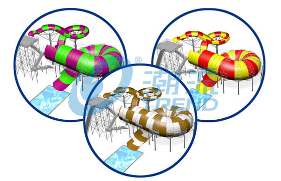 Acquascivolo commerciale dell'anaconda per il waterpark di divertimento di avventura/acquascivolo della vetroresina