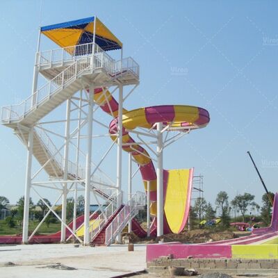 Scivolo acquatico in fibra di vetro boomerang per 2 piloti - 13,8 m di altezza Vison Waterparks