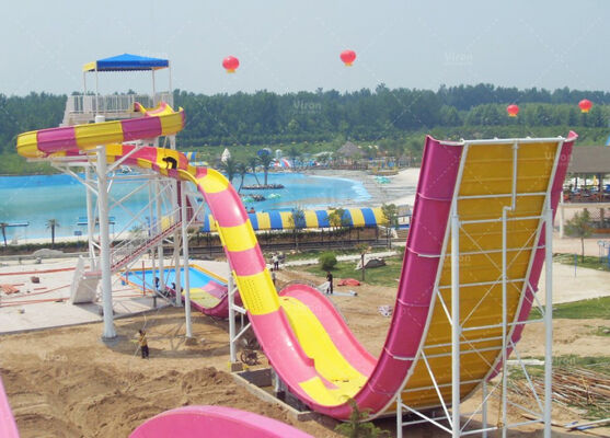 Cutomized Fiberglass Boomerang Water Slide for 2 Riders for hotel resort Vison Waterparks