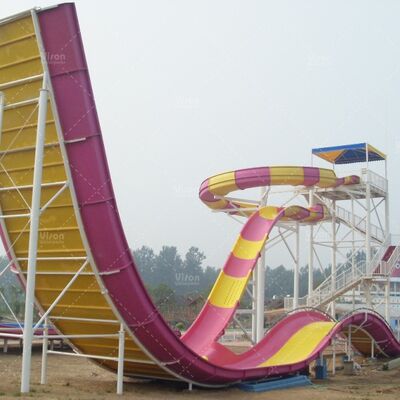 Scivolo acquatico boomerang in fibra di vetro personalizzato per 2 persone per resort alberghieri Vison Waterparks