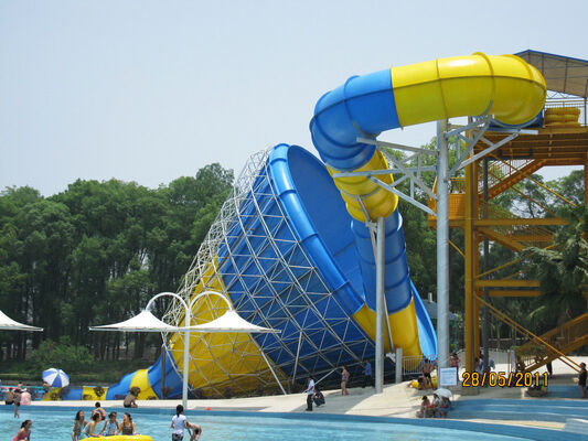 Slide d'acqua tornado personalizzati con costruzione in fibra di vetro, 720 passeggeri all'ora e 14,6 metri di altezza della piattaforma per le attrazioni acquatiche