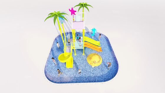 6.3m*6.3m*4.5m Ocean Style Theme Aqua Playground con 12 mesi di garanzia per area giochi bagnata