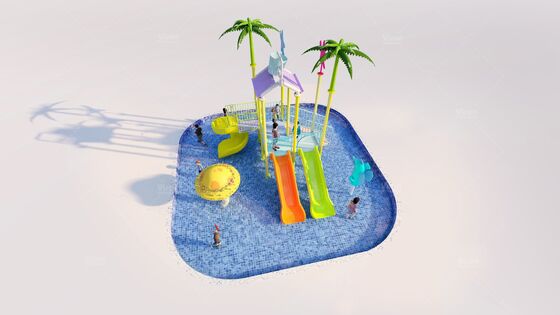 6.3m*6.3m*4.5m Ocean Style Theme Aqua Playground con 12 mesi di garanzia per area giochi bagnata