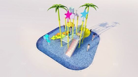 6.3m*6.3m*4.5m Ocean Style Theme Aqua Playground con 12 mesi di garanzia per area giochi bagnata