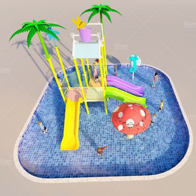 6.3m*6.3m*4.5m Ocean Style Theme Aqua Playground con 12 mesi di garanzia per area giochi bagnata