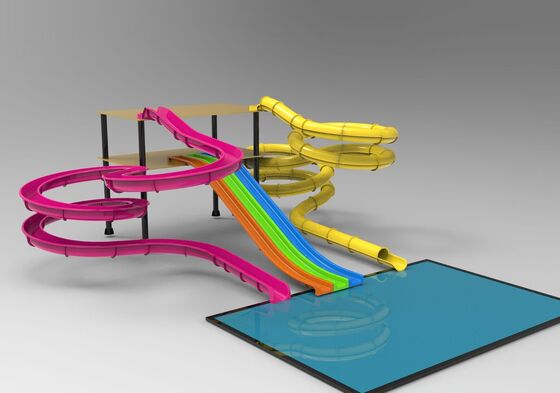 Slide idraulico a spirale su misura a più corsie per parchi acquatici - Produttore certificato SGS