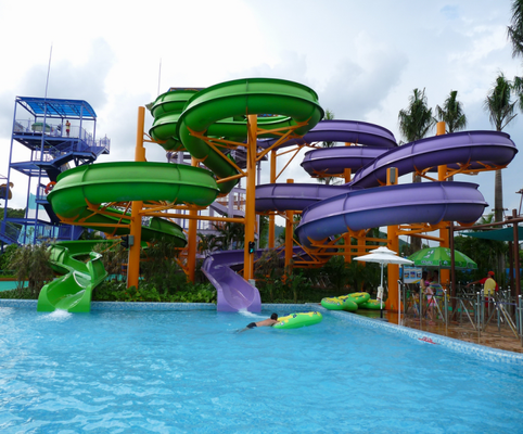 Slide idraulico a spirale su misura a più corsie per parchi acquatici - Produttore certificato SGS