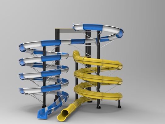 Slide idraulico a spirale su misura a più corsie per parchi acquatici - Produttore certificato SGS