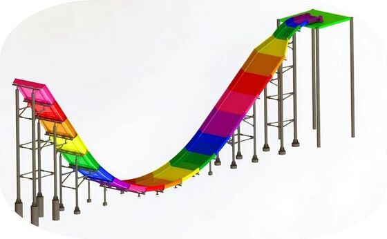 Scivolo d'acqua a forma di U con parete di caduta verticale a 90°, altezza della piattaforma di 12 m e zattera per 2 persone per i cercatori di emozioni