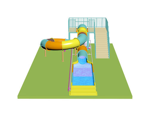 Scivolo d'acqua per bambini in materiale in fibra di vetro per una rapida installazione e lunghezza personalizzata nel parco acquatico